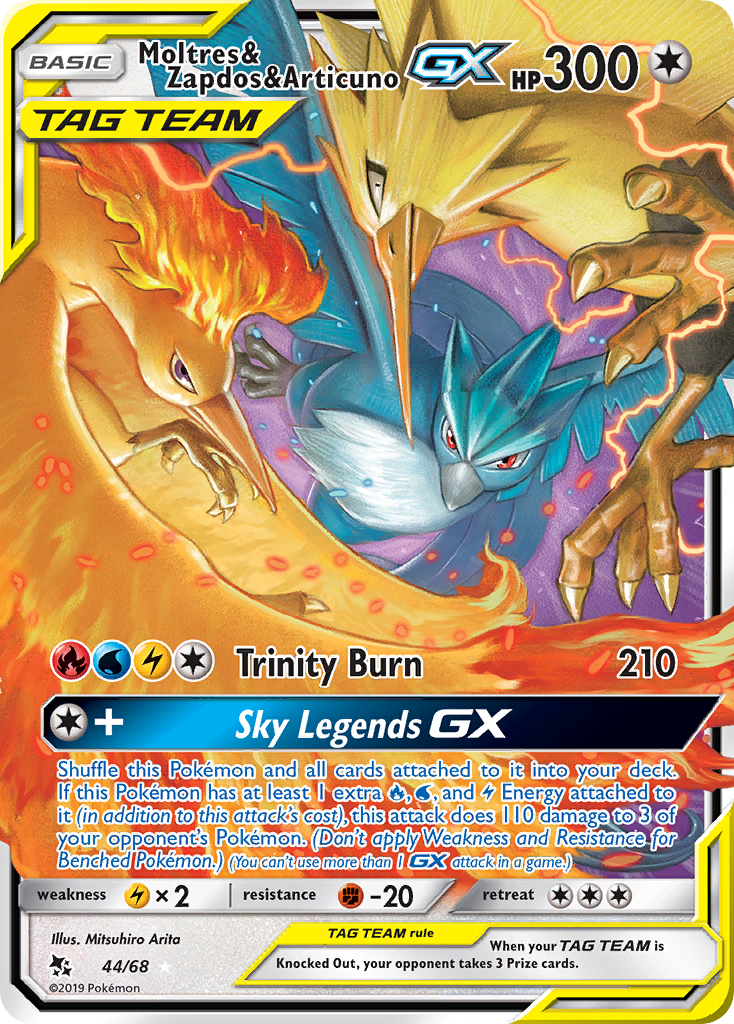Moltres & Zapdos & Articuno-GX (Hidden Fates) #44