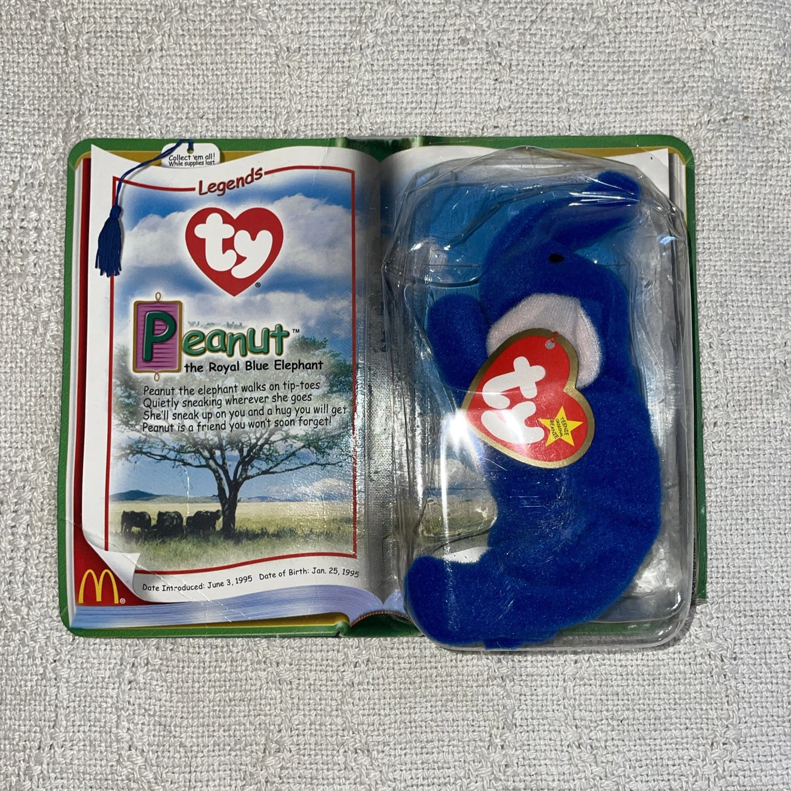 Beanie Baby Peanut Royal Blue