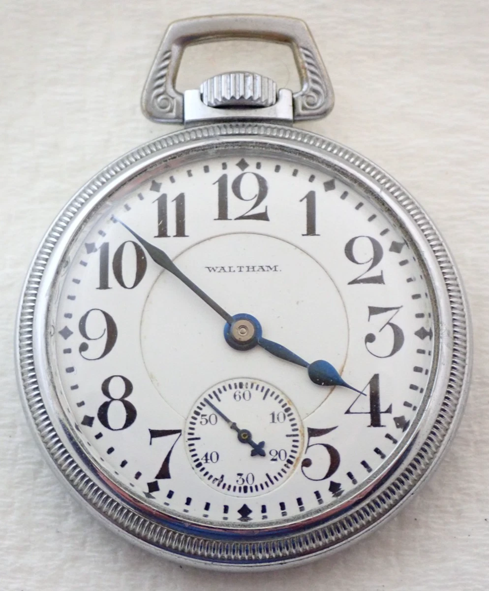 Waltham Crescent Street 21 Jewel 16s Railroad Pocket Watch
