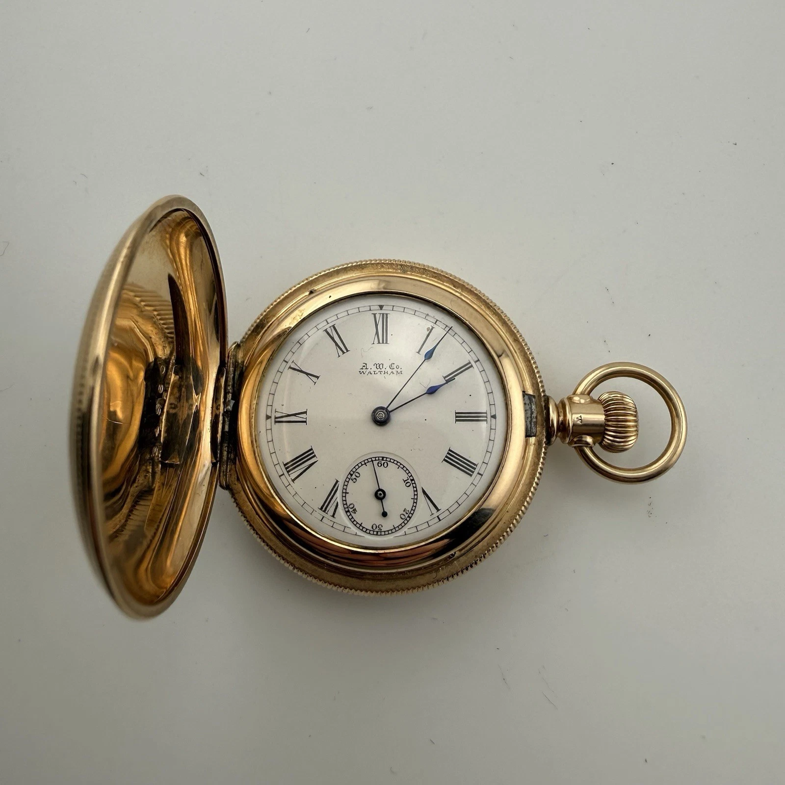 Waltham 0 Size Hunter Case Pocket Watch Gold Filled