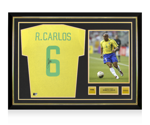 Roberto Carlos Signed Brazil T-Shirt