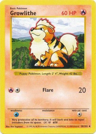 Growlithe (Base Set) #28 Shadowless