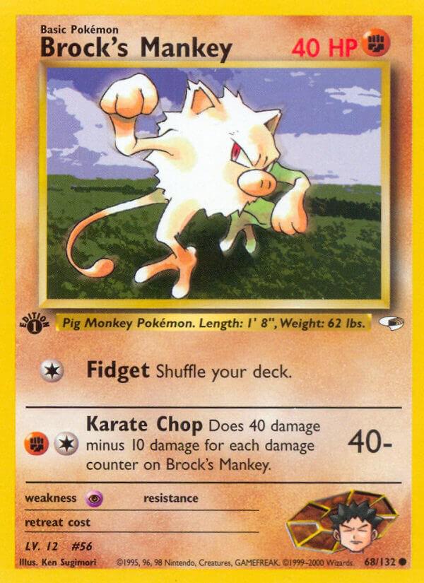 Brock's Mankey (Gym Heroes) #68 1st Edition