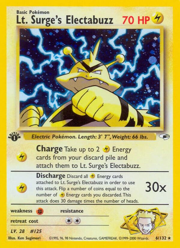 Lt. Surge's Electabuzz (Gym Heroes) #6 1st Edition