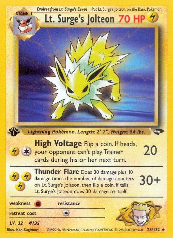 Lt. Surge's Jolteon (Gym Challenge) #28 1st Edition