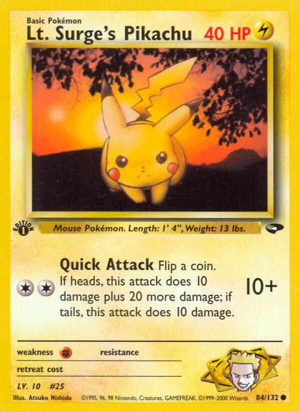 Lt. Surge's Pikachu (Gym Challenge) #84 1st Edition