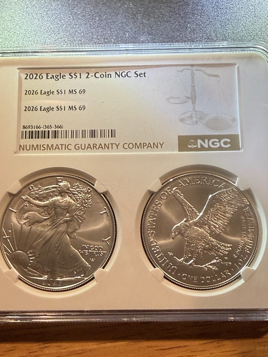 2pc Set - 2026 $1 1-oz American Silver Eagle