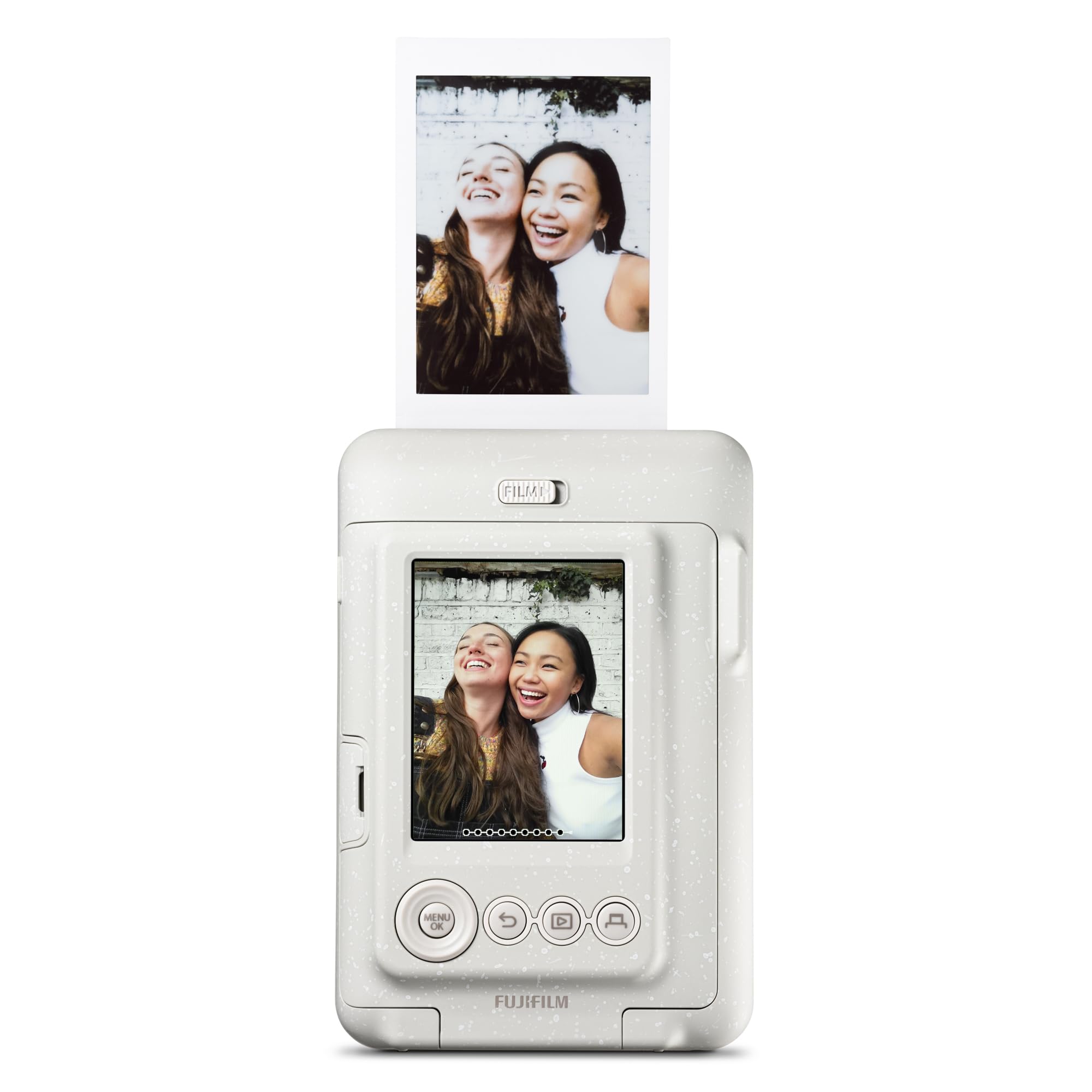 Fujifilm Instax Mini LiPlay Hybrid Instant Camera Bundle (Misty White)
