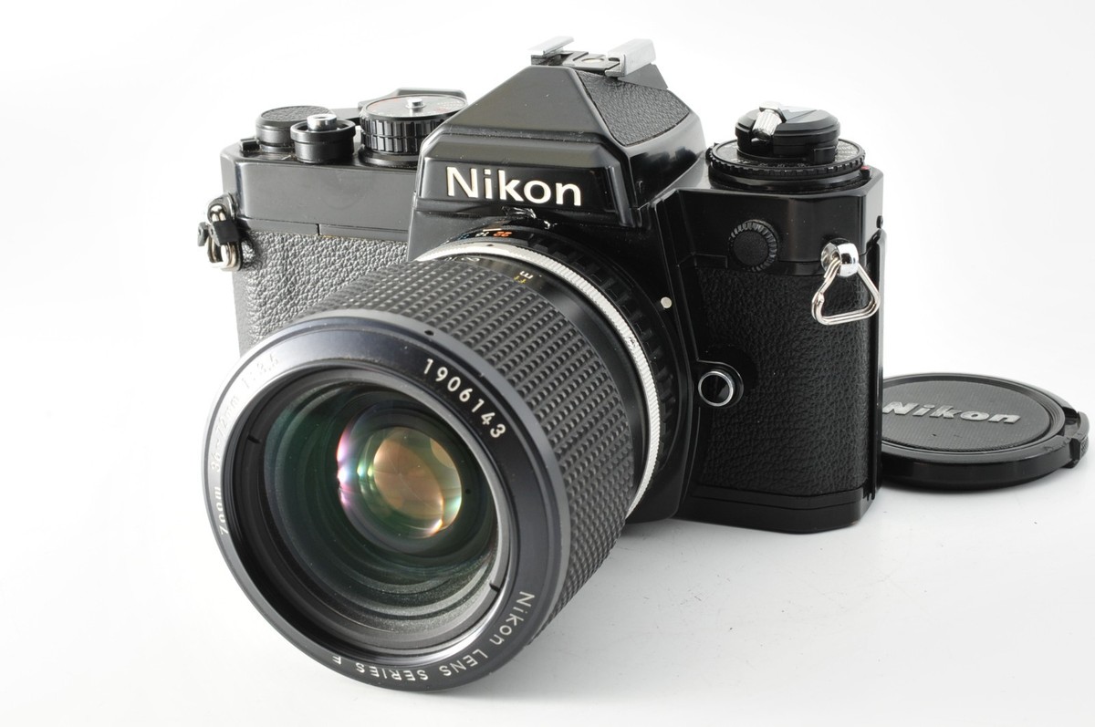 Nikon FE 35mm SLR Camera (Black) With Nikon Series E Zoom 36-72mm F/3.5 Lens