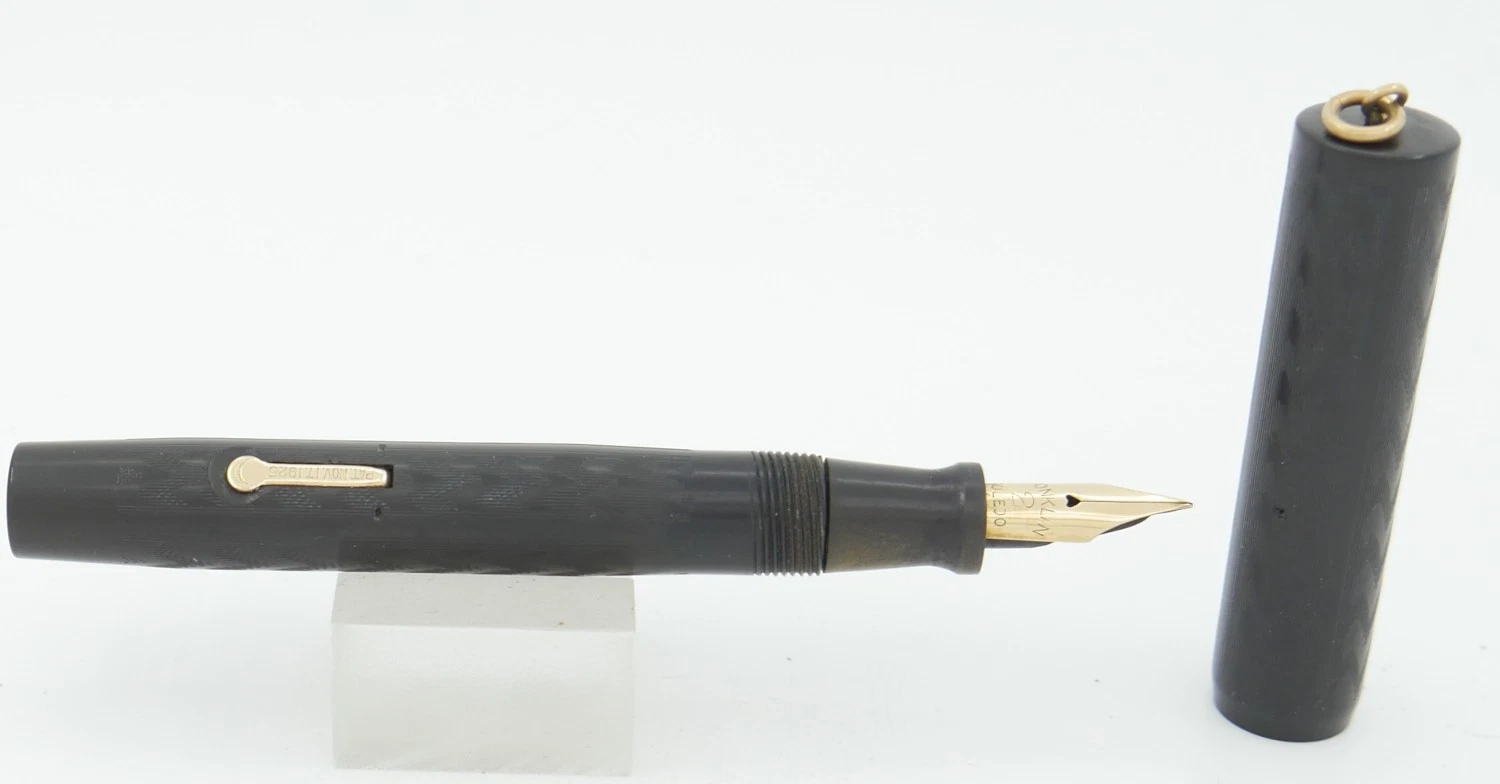 Conklin 264S Black Chased Hard Rubber Ring-Top Fountain Pen