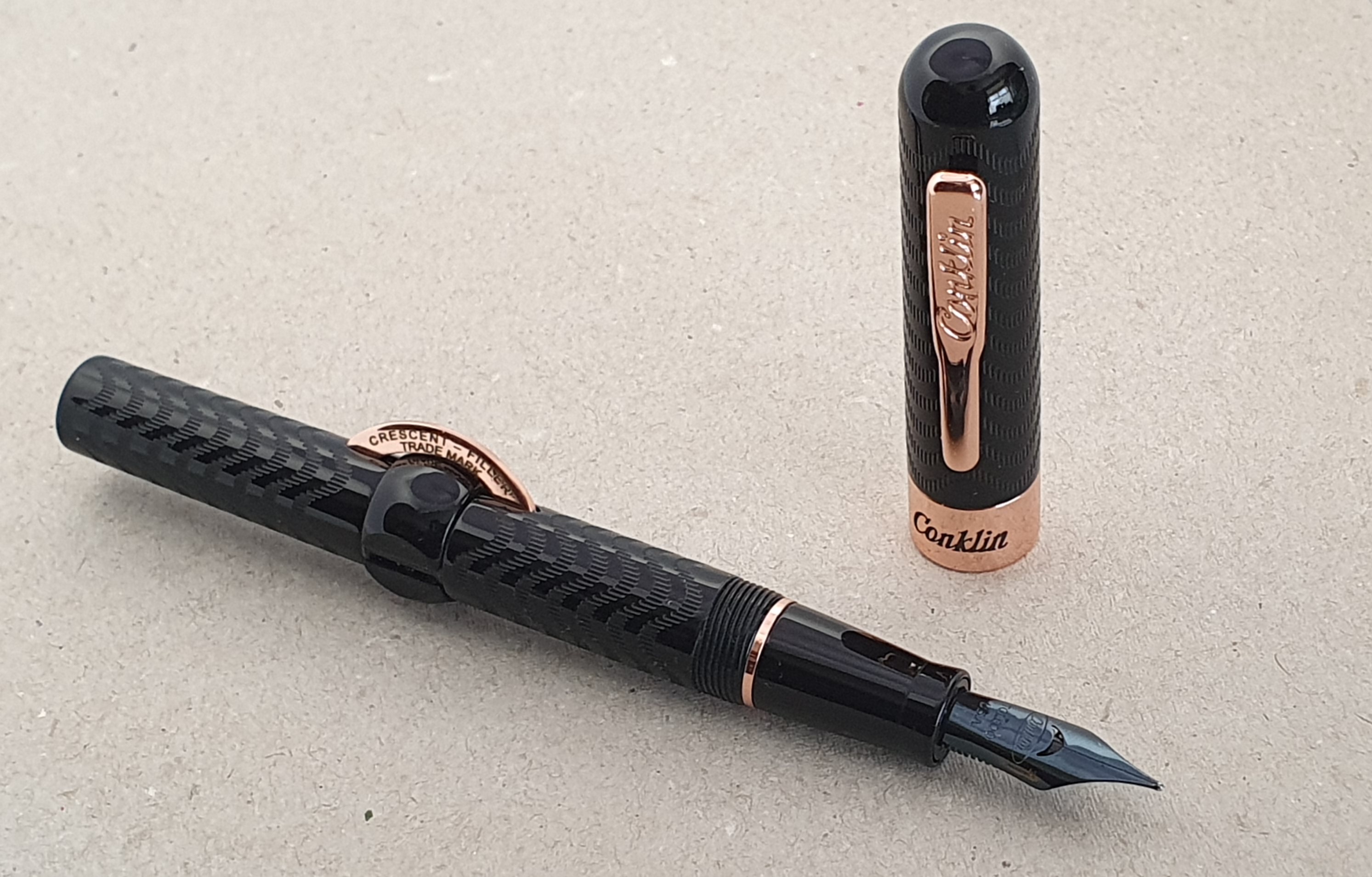 Conklin Crescent Filler Fountain Pen Black