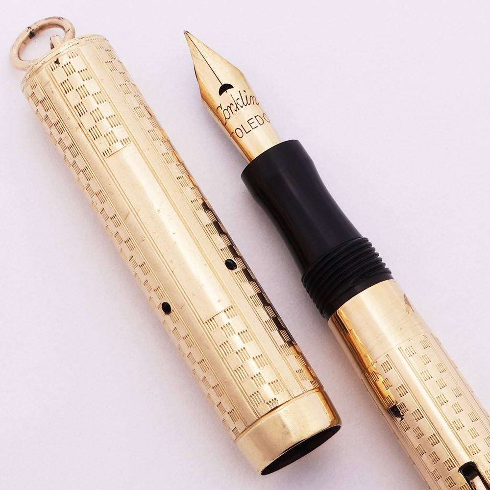 Conklin Ring-Top Gold Filled Overlay Fountain Pen