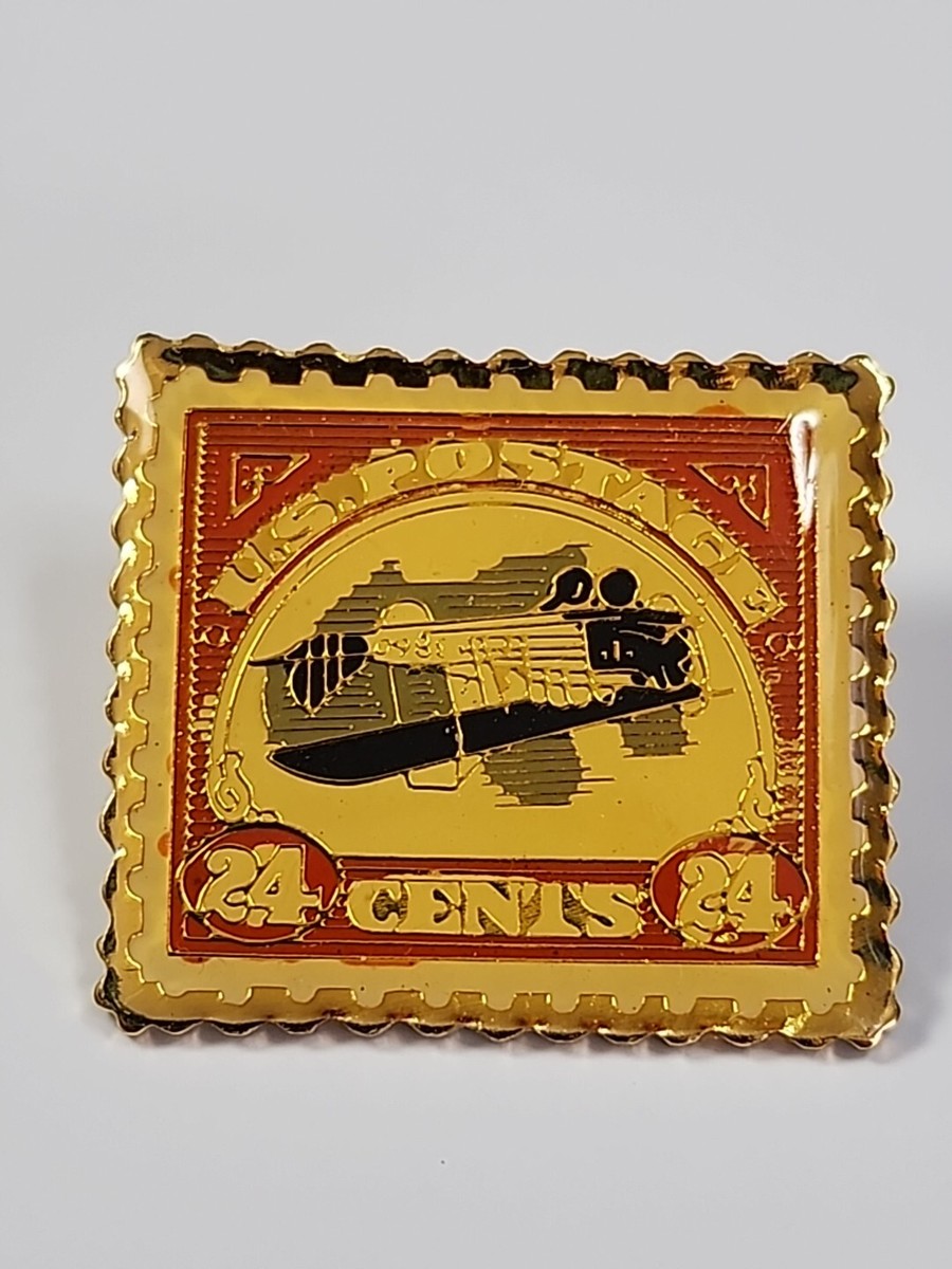 Inverted Jenny 24 Cents US Postage Stamp Enamel Lapel Pin