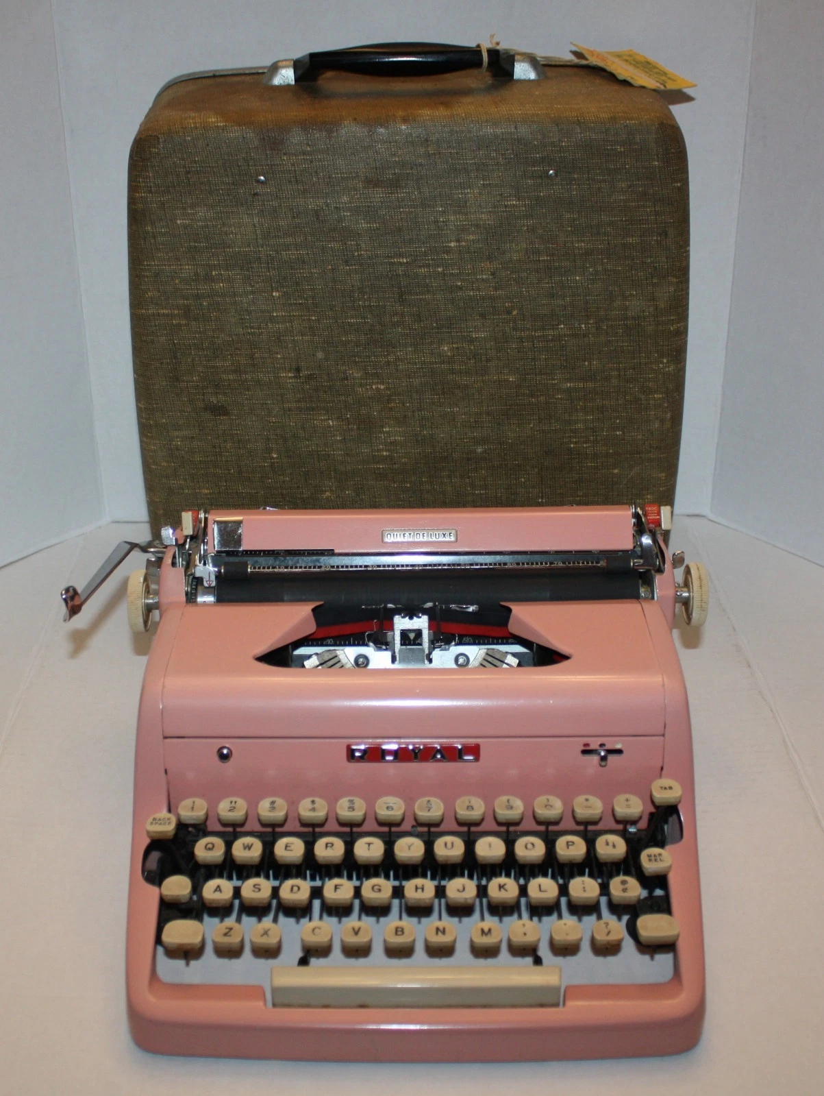 Royal Quiet De Luxe Pink Portable Typewriter (1955-57)