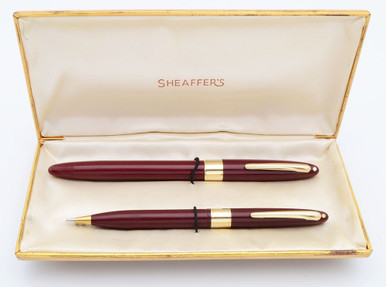Sheaffer'S Clipper TM Snorkel Fountain Pen and Pencil Set Burgundy