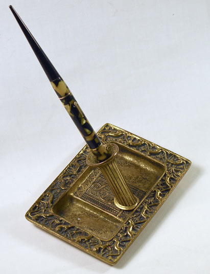 Vintage Dome Base Desk Pen Holder Set