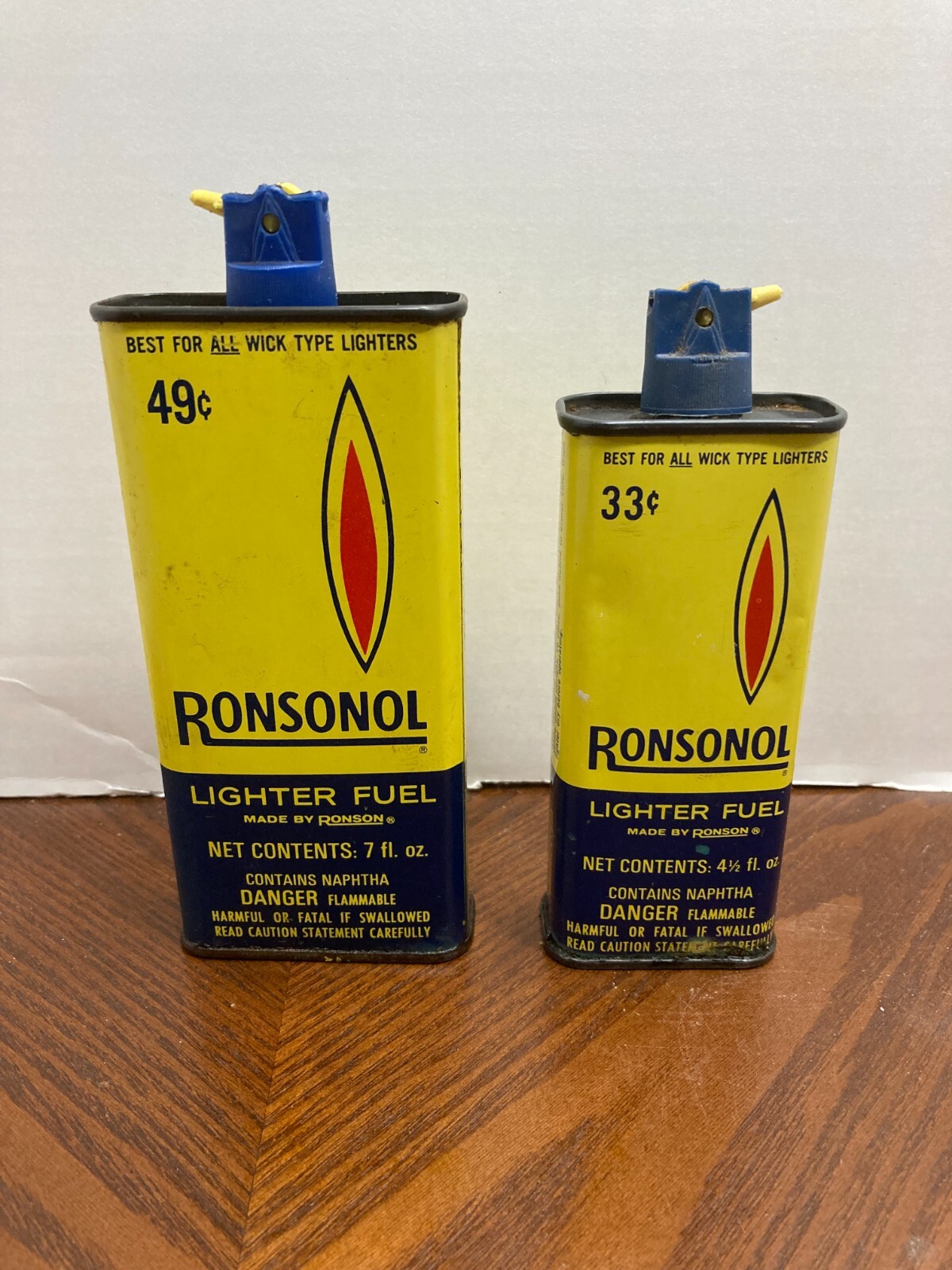 Vintage Zippo And Ronsonol Lighter Fuel Tin Lot Of 2