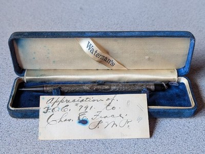 Waterman 0552 Sterling Silver Overlay Ring-Top Safety Fountain Pen