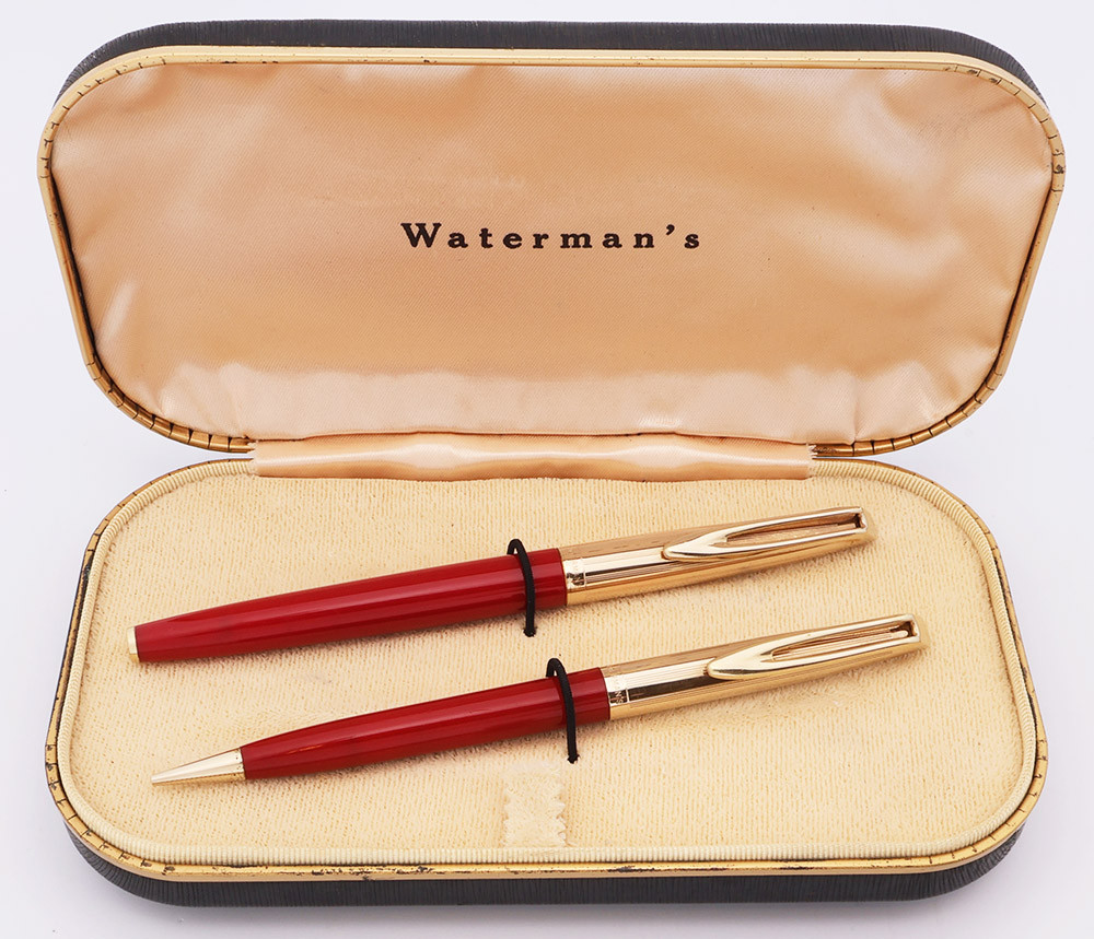 Waterman Fountain Pen and Pencil Set Gold-Filled Caps