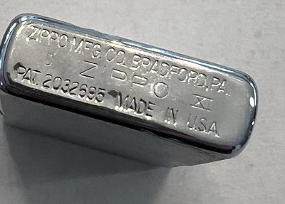 Zippo 1950s Brushed Chrome Lighter PAT 2032695