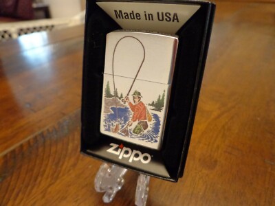 Zippo Fly Fisherman Trout Town & Country Lighter