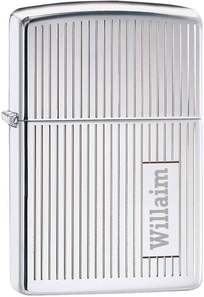 Zippo High Polish Chrome Striped Lighter