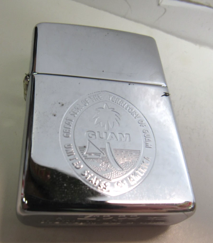 Zippo Island of Guam Brushed Chrome Lighter