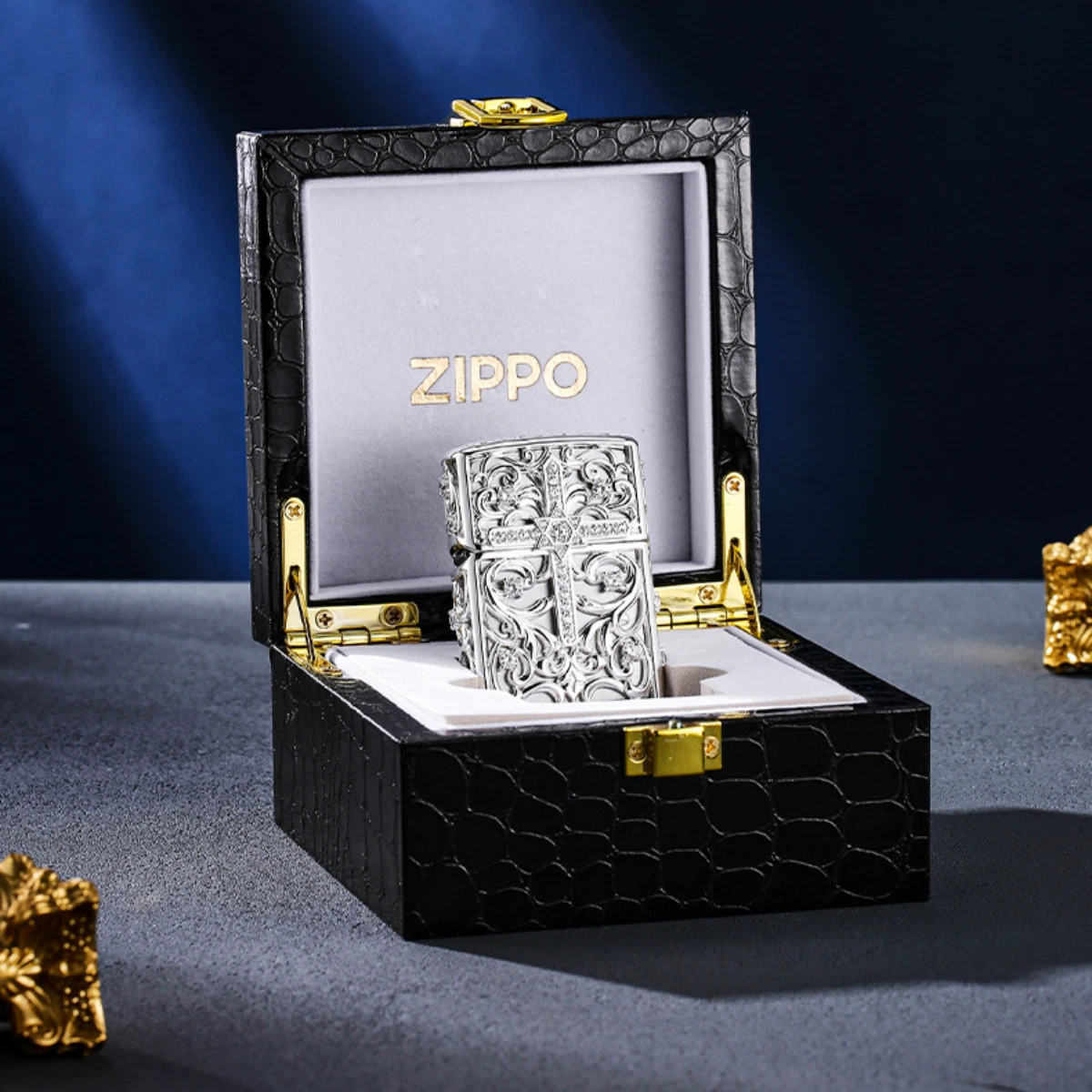 Zippo Lighter and Rule Gift Set