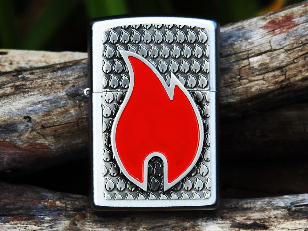 Zippo Lighter Vintage Box Red Flame Logo