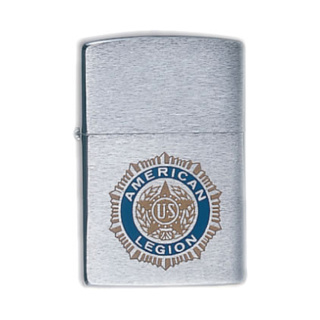 Zippo Slim American Legion US Emblem High Polish Chrome Lighter