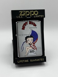 Zippo Slim Betty Boop USA Flag Lighter