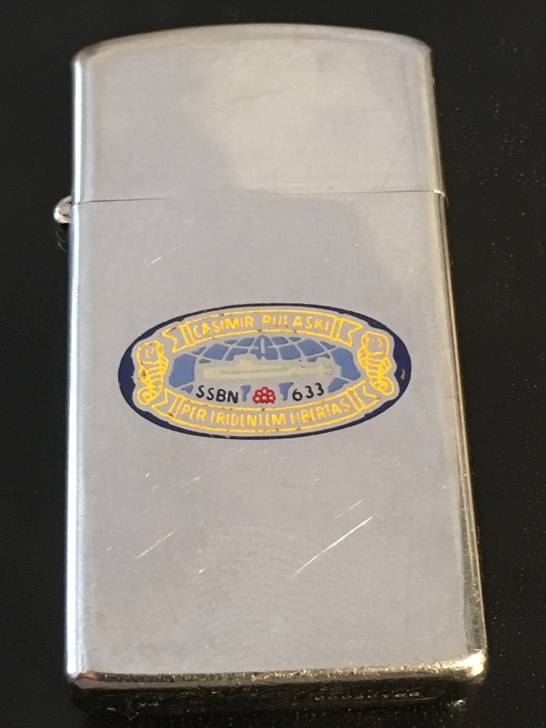Zippo Slim USS Casimir Pulaski SSBN-633 Submarine Lighter