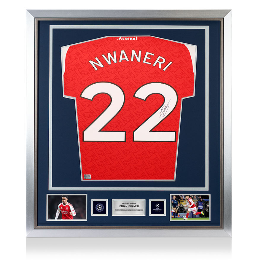 Ethan Nwaneri Signed Arsenal Jersey
