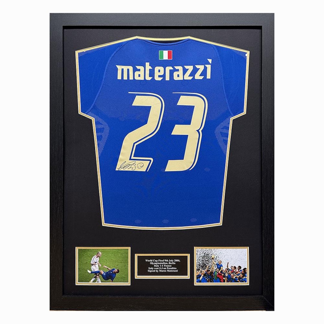 Marco Materazzi Signed Italy Jersey