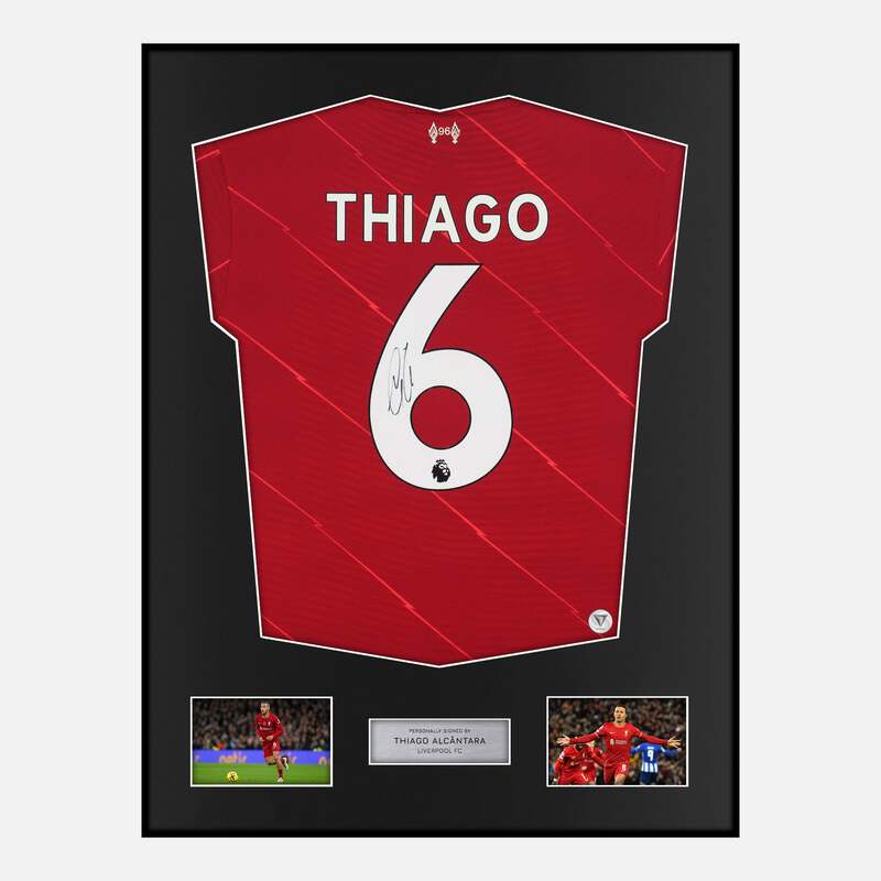 Thiago Alcantara Signed Liverpool Jersey