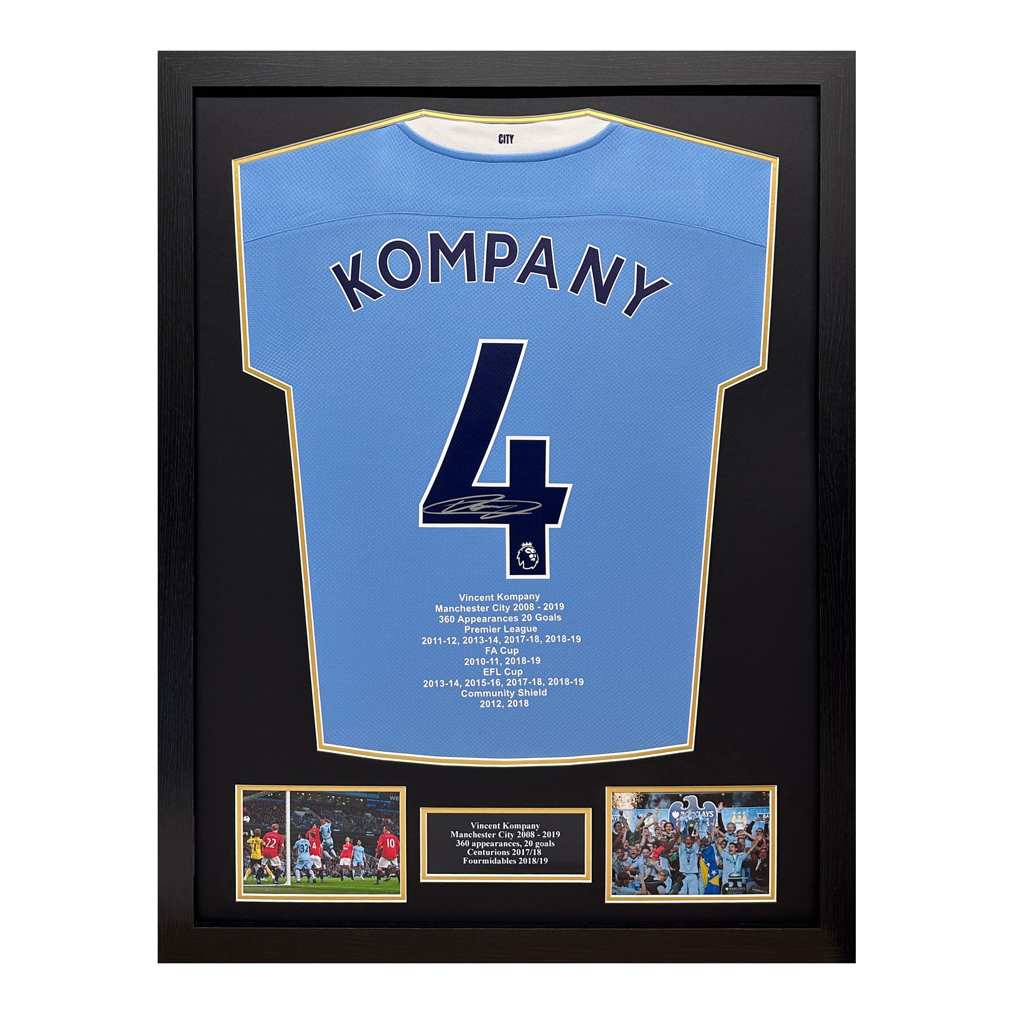 Vincent Kompany Signed Manchester City Jersey