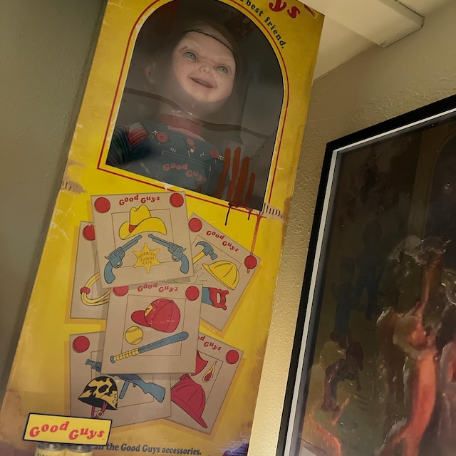 Child'S Play Good Guys Toy Packaging Piece Screen-Used Prop Framed COA Display