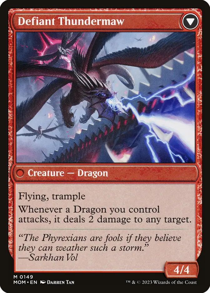 Invasion of Tarkir // Defiant Thundermaw (March of the Machine) #149