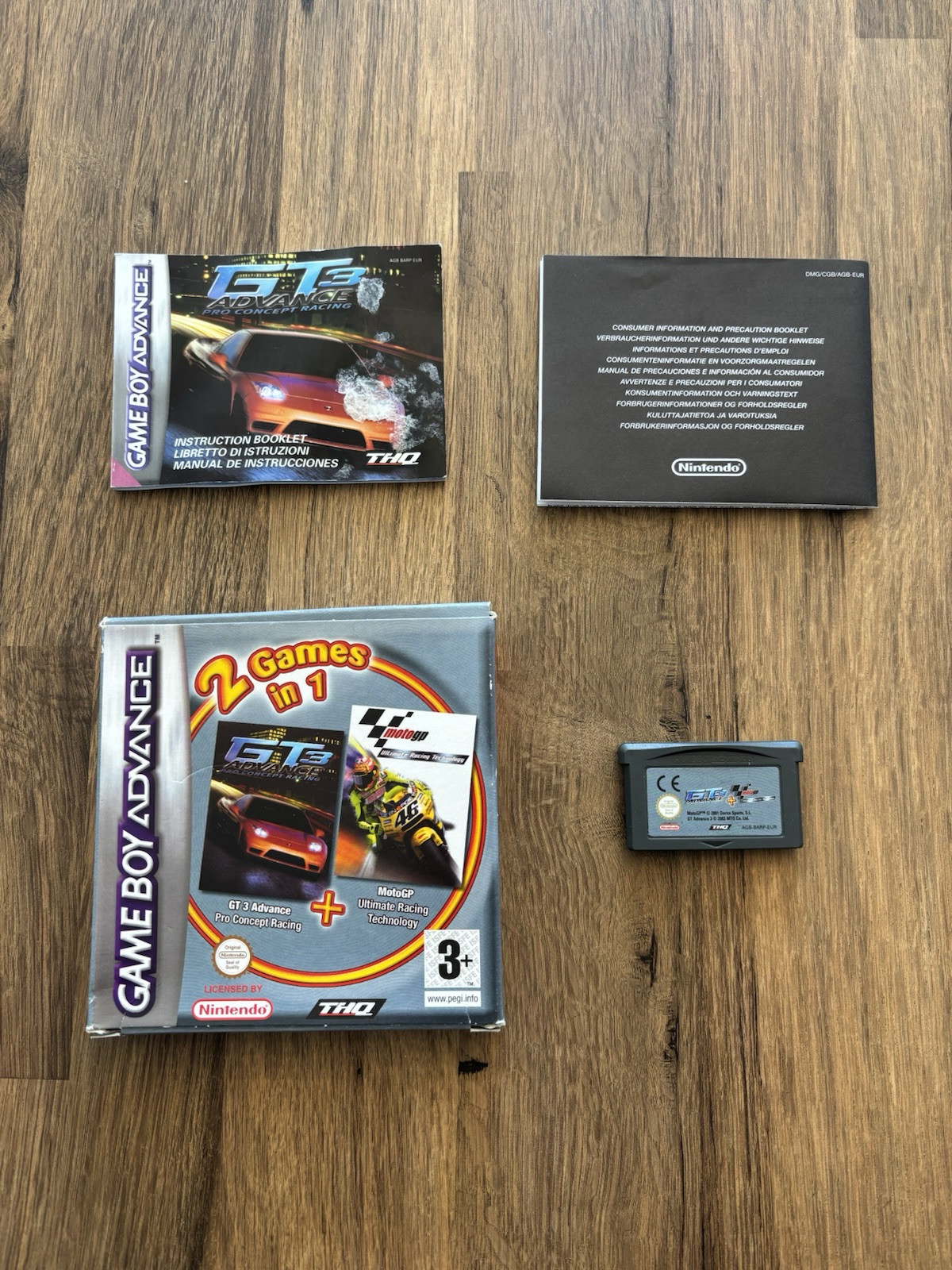 2 Games in 1: GT3 Advance & Moto GP (PAL Game Boy Advance)