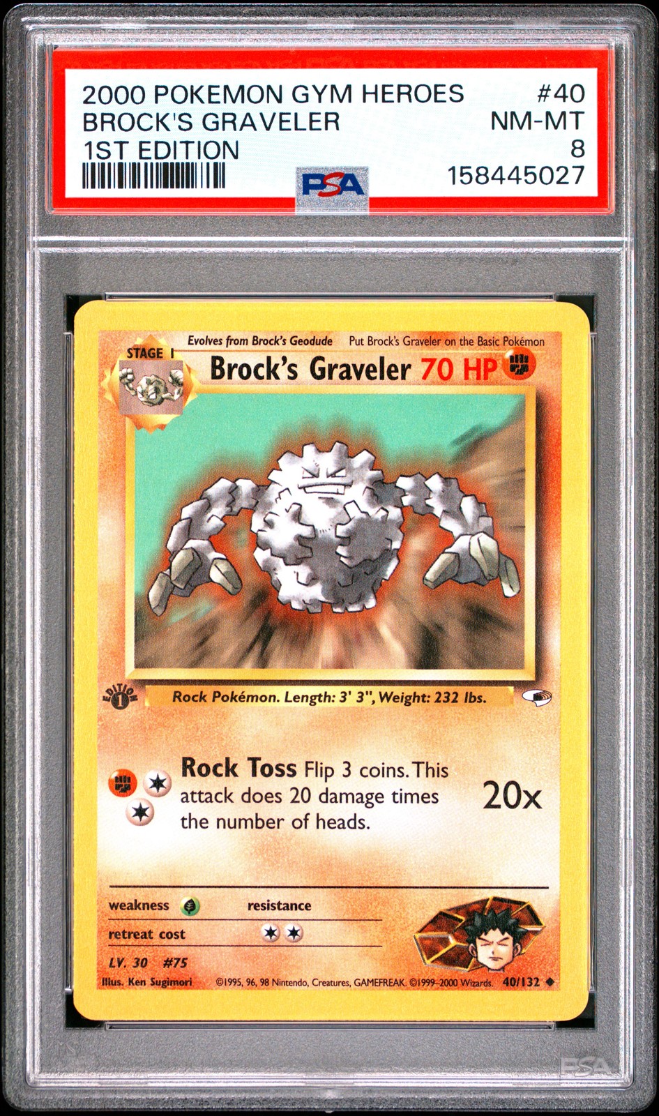 Brock's Graveler (Gym Heroes) #40 1st Edition