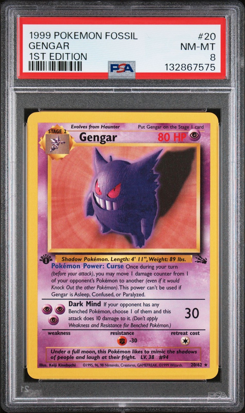Gengar (Fossil) #20 1st Edition