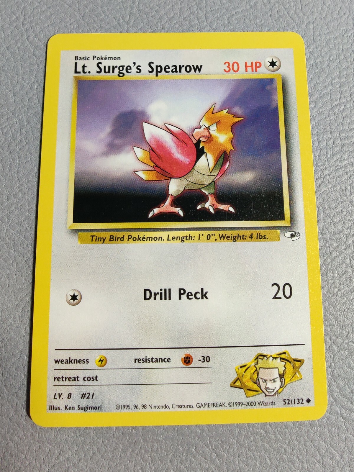 Lt. Surge's Spearow (Gym Heroes) #52 1st Edition