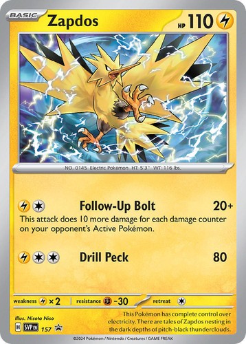 Zapdos (Scarlet & Violet Black Star Promos) #157