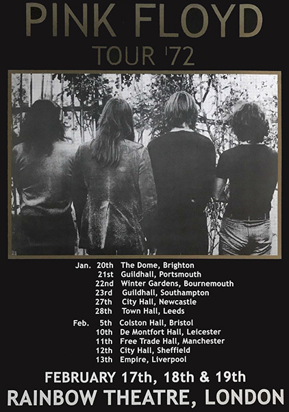 Pink Floyd Tour '72 Melody Maker Full Page Advert (January 15, 1972)