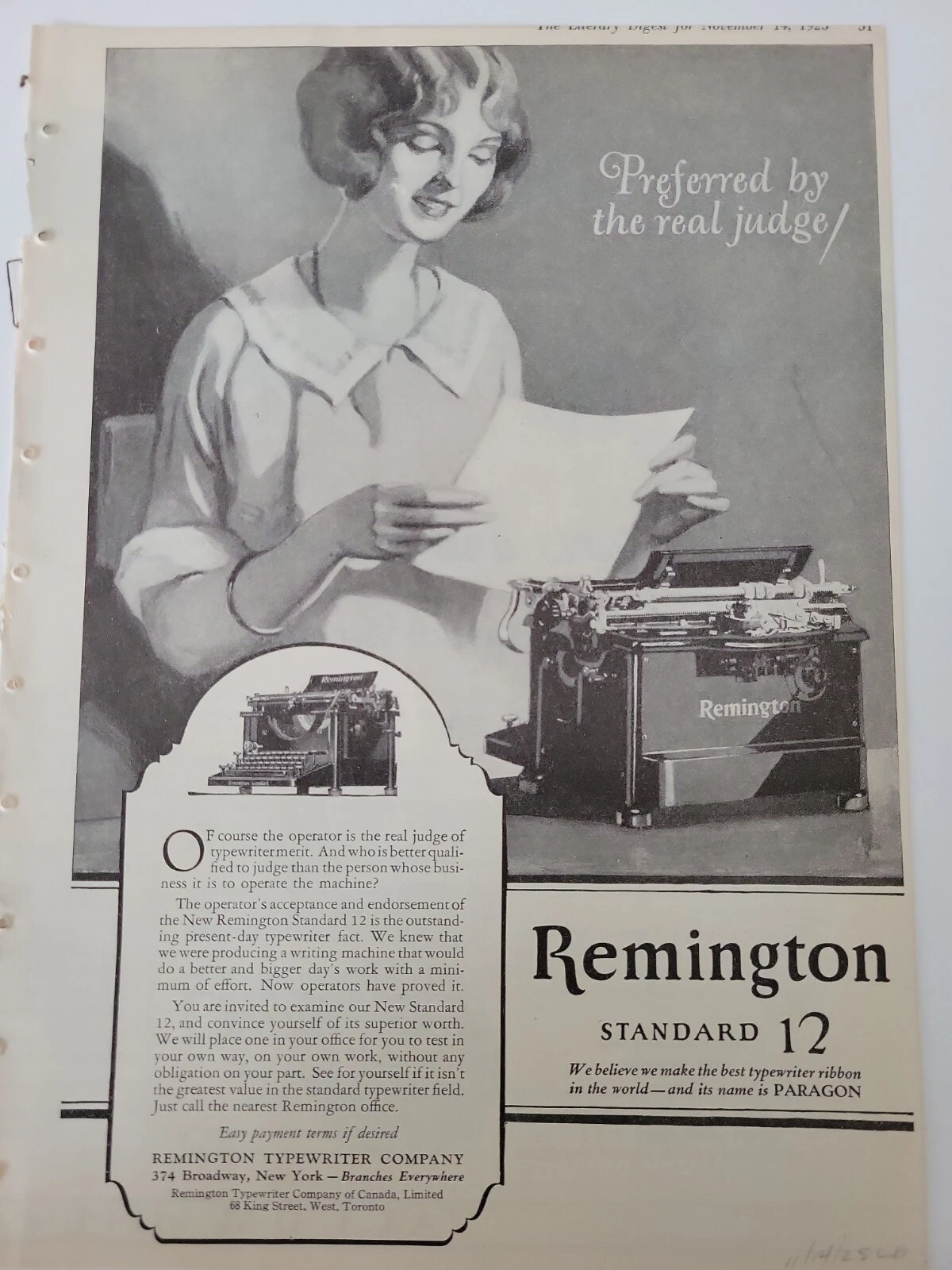 Remington Portable Typewriter Ad