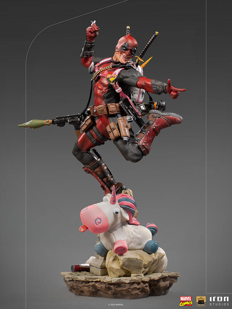 Deadpool Deluxe Marvel 1:10 Scale Statue by Iron Studios Limited Edition 2 Heads
