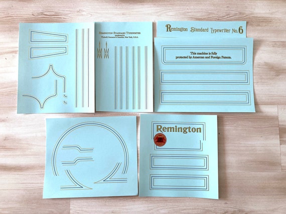 Remington Portable Typewriter Reproduction Water Slide Decals