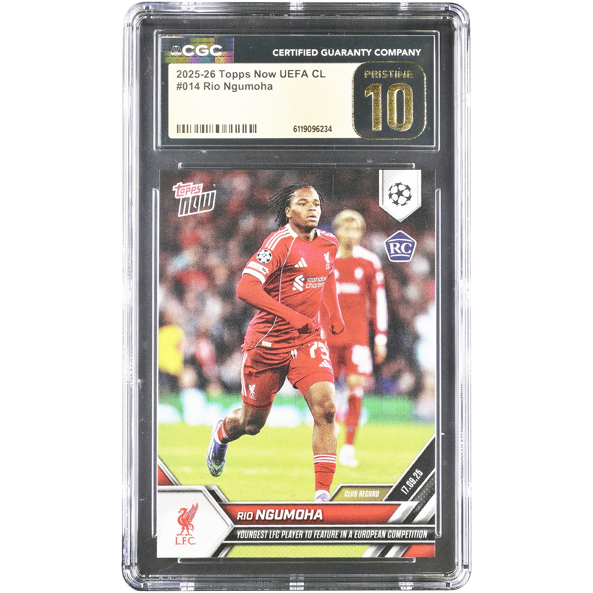 2025 Topps Now UCL Soccer Rio Ngumoha Rookie #14