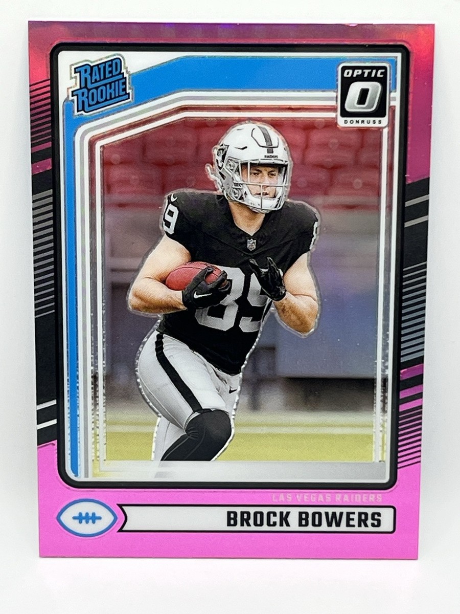Donruss 2024 Brock Bowers Raiders Stats Preview Pink Rated Rookie #394