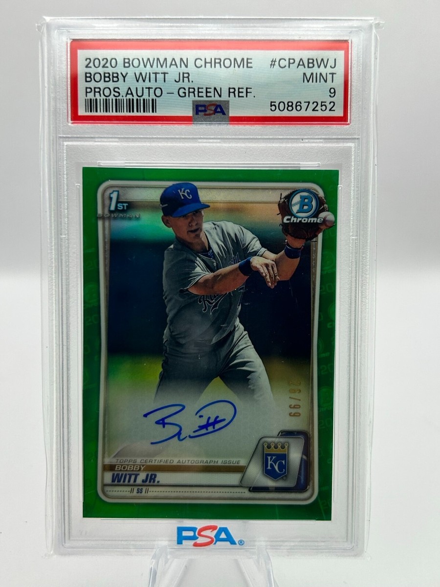 BOBBY WITT JR. AUTO 2020 Bowman Sterling GREEN REFRACTOR